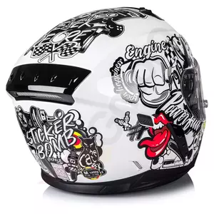 Lazer Rafale Evo Stickerbomb capacete integral de motociclista branco preto prata vermelho L-4