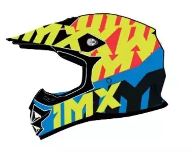 IMX FMX-01 Juniorská enduro motocyklová prilba čierna/žltá/modrá/červená fluo YS - 3531911-042-YS