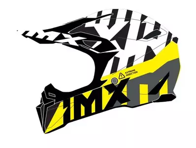 IMX FMX-02 Grafisk enduro-motorcykelhjelm sort/hvid/gul/grå XS - 3502214-029-XS
