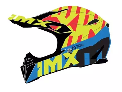 IMX FMX-02 Casque moto enduro graphique noir/jaune/bleu/rouge fluo XS-1