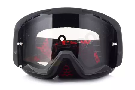 Óculos de proteção para motociclistas IMX Endurance Flip preto mate/vermelho colorido + vidro transparente-2
