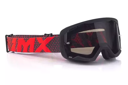 Occhiali da moto IMX Endurance Flip nero opaco/rosso colorato + vetro trasparente-3