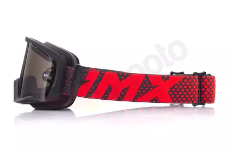 Gafas de moto IMX Endurance Flip negro mate/rojo tintado + cristal transparente-4