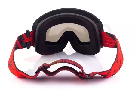 Occhiali da moto IMX Endurance Flip nero opaco/rosso colorato + vetro trasparente-6