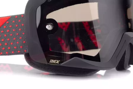 Motocyklové okuliare IMX Endurance Flip matné čierne/červené tónované + priehľadné sklo-7