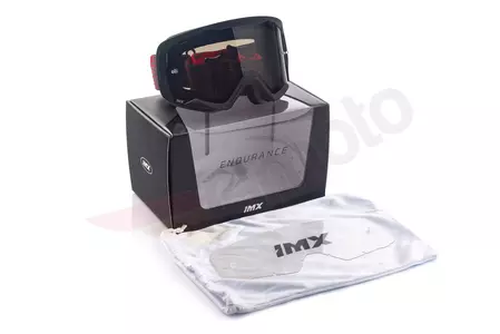 IMX Endurance Flip motoristična očala mat črna/rdeča obarvana + prozorno steklo-9