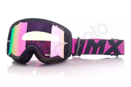 Brýle na motorku IMX Endurance Flip matné černé/růžové zrcadlové sklo růžové + průhledné - 3802211-963-OS