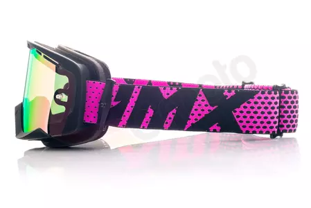 IMX Endurance Flip moottoripyöräilylasit mattamusta/pinkki peililasi pinkki + läpinäkyvä-4