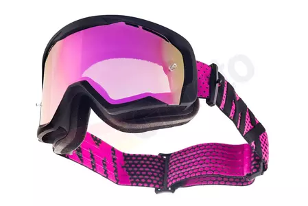 Okuliare na motorku IMX Endurance Flip matné čierne/ružové zrkadlové sklo ružové + transparentné-5