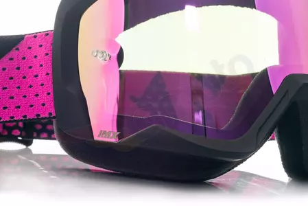 Okuliare na motorku IMX Endurance Flip matné čierne/ružové zrkadlové sklo ružové + transparentné-7