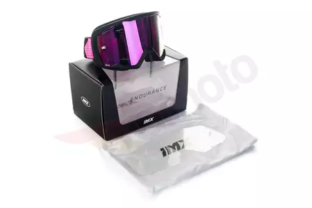 Gogle motocyklowe IMX Endurance Flip czarny mat/różowy szybka lustrzana różowa + przeźroczysta-9