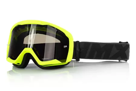 Motocyklové okuliare IMX Endurance Flip matné žlté/čierne tónované + priehľadné sklo-1