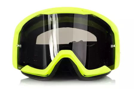IMX Endurance Flip motociklu brilles matēti dzeltenas/melnas krāsas tonētas + caurspīdīgs stikls-2