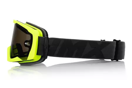 IMX Endurance Flip motociklu brilles matēti dzeltenas/melnas krāsas tonētas + caurspīdīgs stikls-4