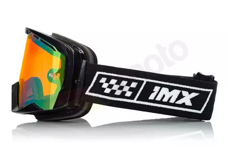 Motocyklové okuliare IMX Endurance Race čierno-biele zrkadlové zlaté + priehľadné sklo-4