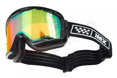 Occhiali da moto IMX Endurance Race nero/bianco specchiato oro + vetro trasparente-5