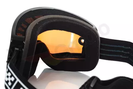 Óculos de motociclismo IMX Endurance Race preto/branco dourado espelhado + vidro transparente-7