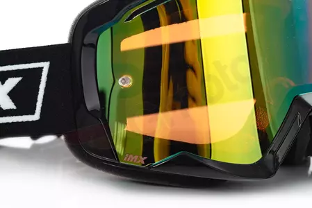 Motocyklové brýle IMX Endurance Race černé/bílé zrcadlové zlaté + průhledné sklo-8