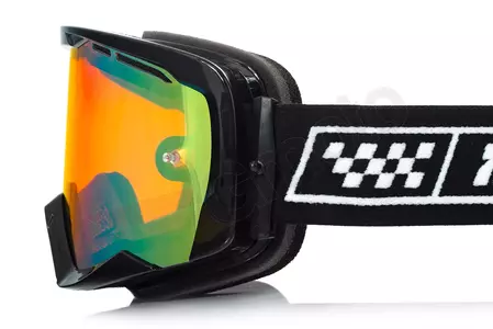 Motocyklové okuliare IMX Endurance Race čierno-biele zrkadlové zlaté + priehľadné sklo-9