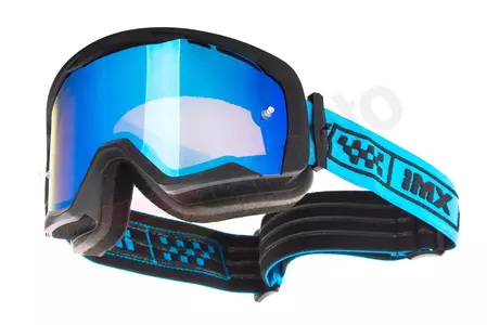 IMX Endurance Race okuliare na motorku matné čierne/modré zrkadlové modré + priehľadné sklo-5