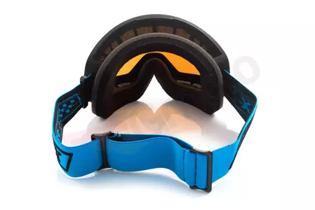 IMX Endurance Race okuliare na motorku matné čierne/modré zrkadlové modré + priehľadné sklo-6