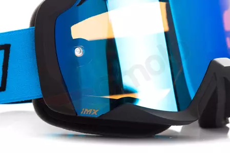 Gogle motocyklowe IMX Endurance Race czarny mat/niebieski szybka lustrzana niebieska + przeźroczysta-7