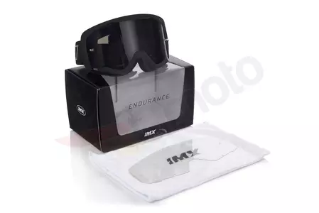 IMX Endurance Race motorbril mat zwart/grijs getint + transparant glas-11