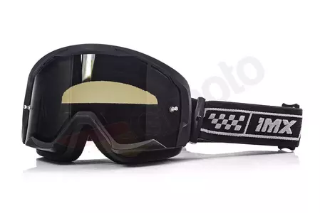 Motocyklové okuliare IMX Endurance Race matné čierne/šedé tónované + priehľadné sklo-1