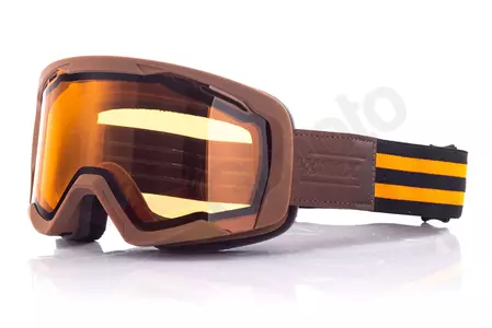 IMX Endurance Rust brown matt/orange brýle na motorku oranžové + průhledné sklo