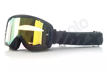 IMX Endurance Flip motociklu brilles matēti melnas, spoguļkrāsas, zelta + caurspīdīgs stikls - 3802211-918-OS