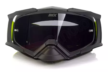 Motorcykelglasögon IMX Dust matt svart/fluorgul tonade + transparent glas-2
