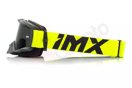 Gafas de moto IMX Dust negro mate/amarillo fluorescente tintado + cristal transparente-4
