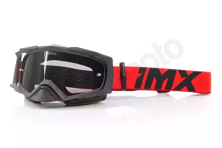 IMX Dust Motorradbrille mattschwarz/rot getönt + transparentes Glas - 3802221-917-OS