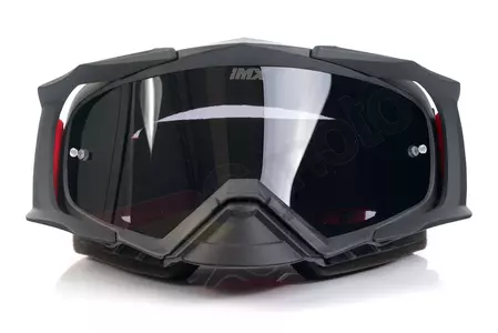 IMX Dust Motorradbrille mattschwarz/rot getönt + transparentes Glas-2