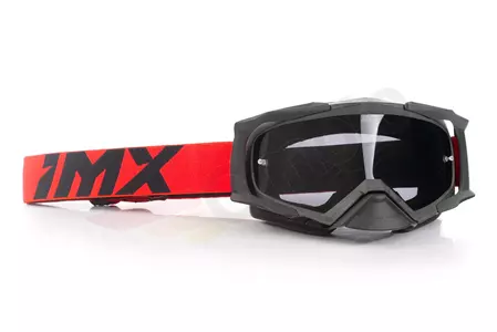 Occhiali da moto IMX Dust nero opaco/rosso colorato + vetro trasparente-3