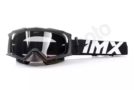 Motocyklové okuliare IMX Dust matné čierne/biele tónované + priehľadné sklo - 3802221-914-OS