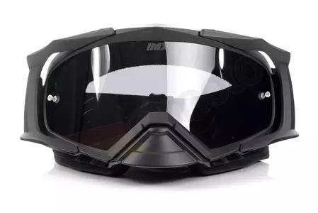 Motociklističke naočale IMX Dust, mat crno/bijele, zatamnjene + prozirna leća-2