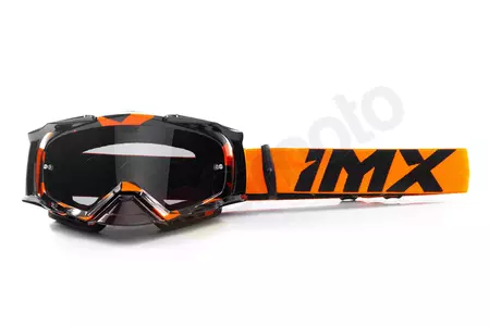 Motocyklové okuliare IMX Dust Graphic oranžovo-čierne tónované + priehľadné sklo-1