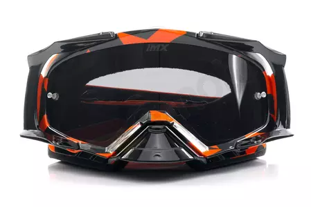 Motocyklové okuliare IMX Dust Graphic oranžovo-čierne tónované + priehľadné sklo-2