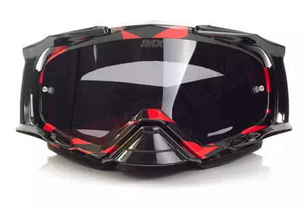 Ochelari de protecție pentru motociclete IMX Dust Graphic roșu/negru colorat + sticlă transparentă-2