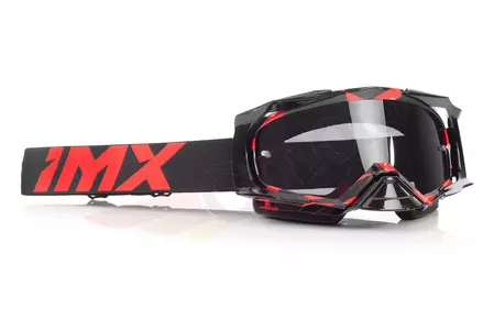 IMX Dust Graphic motociklističke naočale crveno/crno zatamnjene + prozirna leća-3