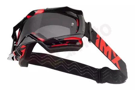 Motocyklové okuliare IMX Dust Graphic červeno-čierne tónované + priehľadné sklo-5