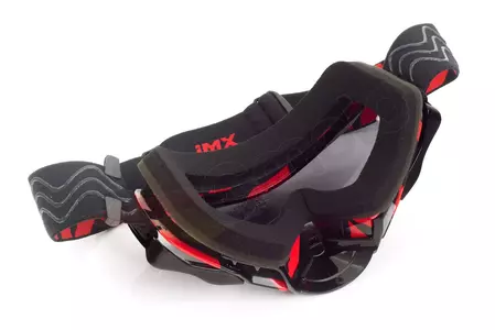 Motoristična očala IMX Dust Graphic rdeče/črne barve + prozorno steklo-8