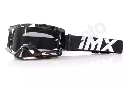 Motocyklové brýle IMX Dust Graphic bílé/černé tónované + průhledné sklo-1