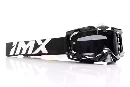 Occhiali da moto IMX Dust Graphic bianco/nero colorati + vetro trasparente-3