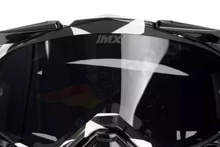 Motocyklové brýle IMX Dust Graphic bílé/černé tónované + průhledné sklo-7