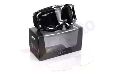 Motociklininko akiniai IMX Dust Graphic balti/juodi tamsinti + skaidrus stiklas-9
