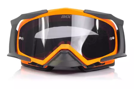 Occhiali da moto IMX Dust arancio opaco/nero colorato + vetro trasparente-2