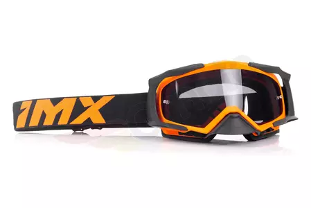 Occhiali da moto IMX Dust arancio opaco/nero colorato + vetro trasparente-3