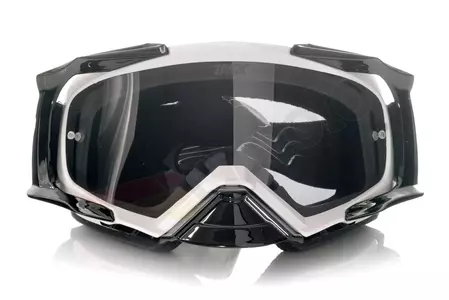 Motorradbrille IMX Dust weiß getönt + transparentes Glas-2